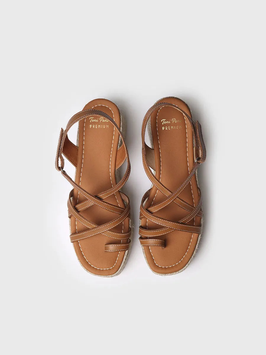 Crossed straps platform sandal - CLAUDIA