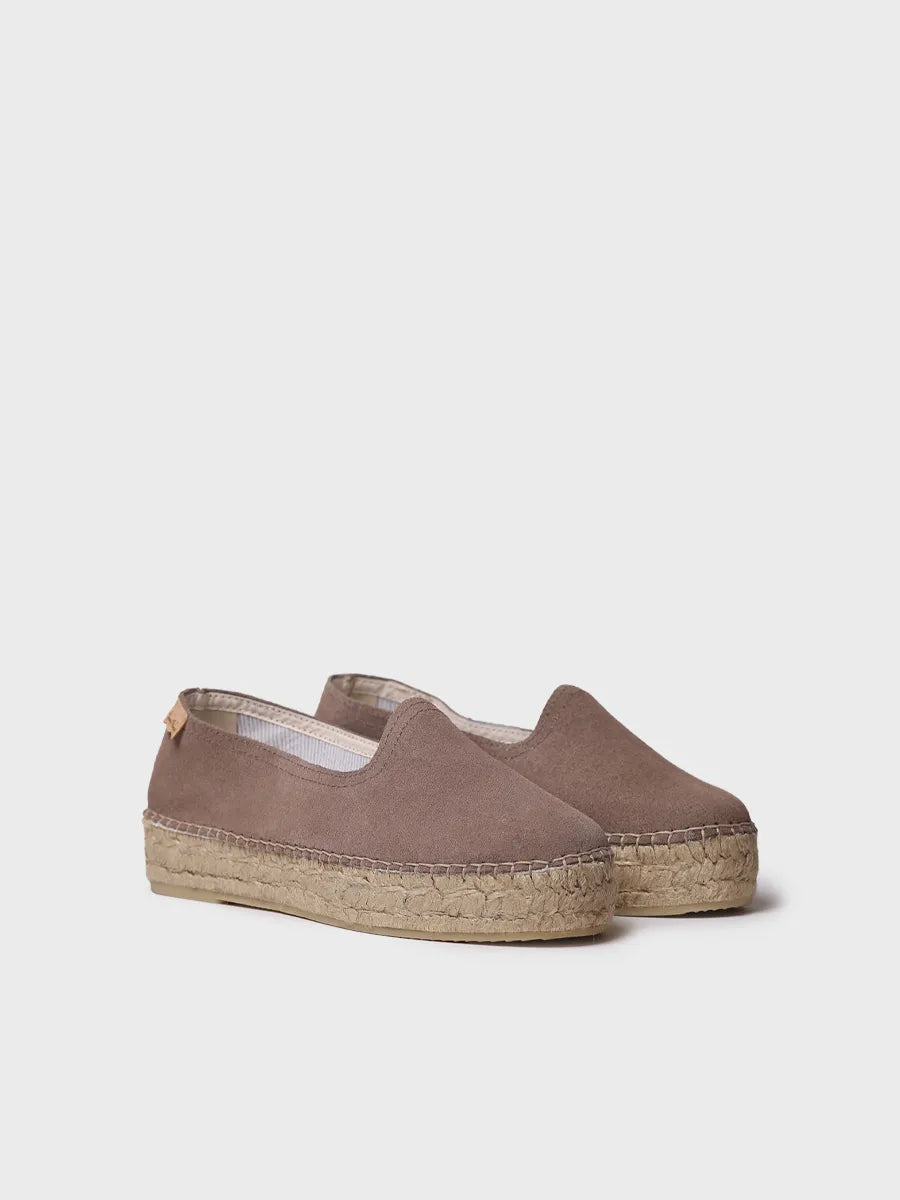 Closed espadrille for women in suede with jute sole - KEIRA
