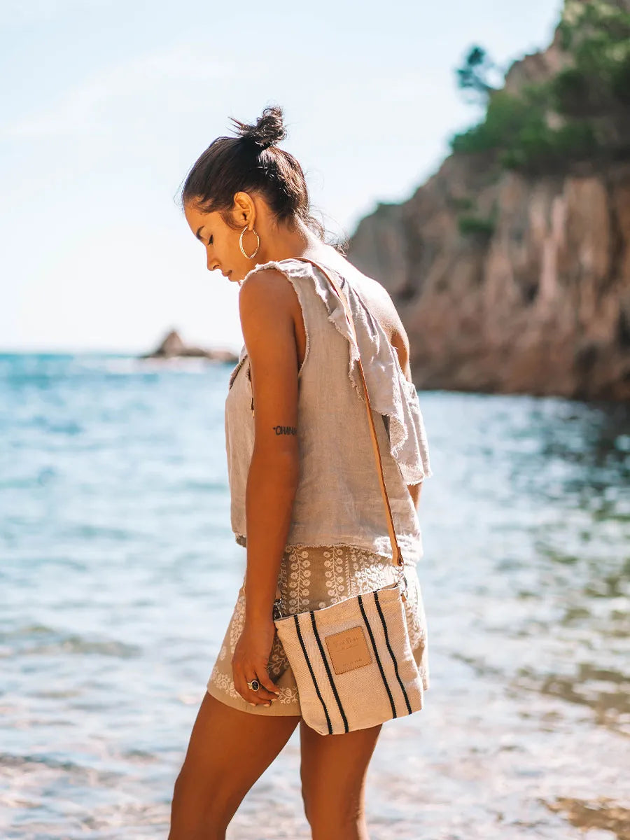 Jute and cotton shopper bag - LENA