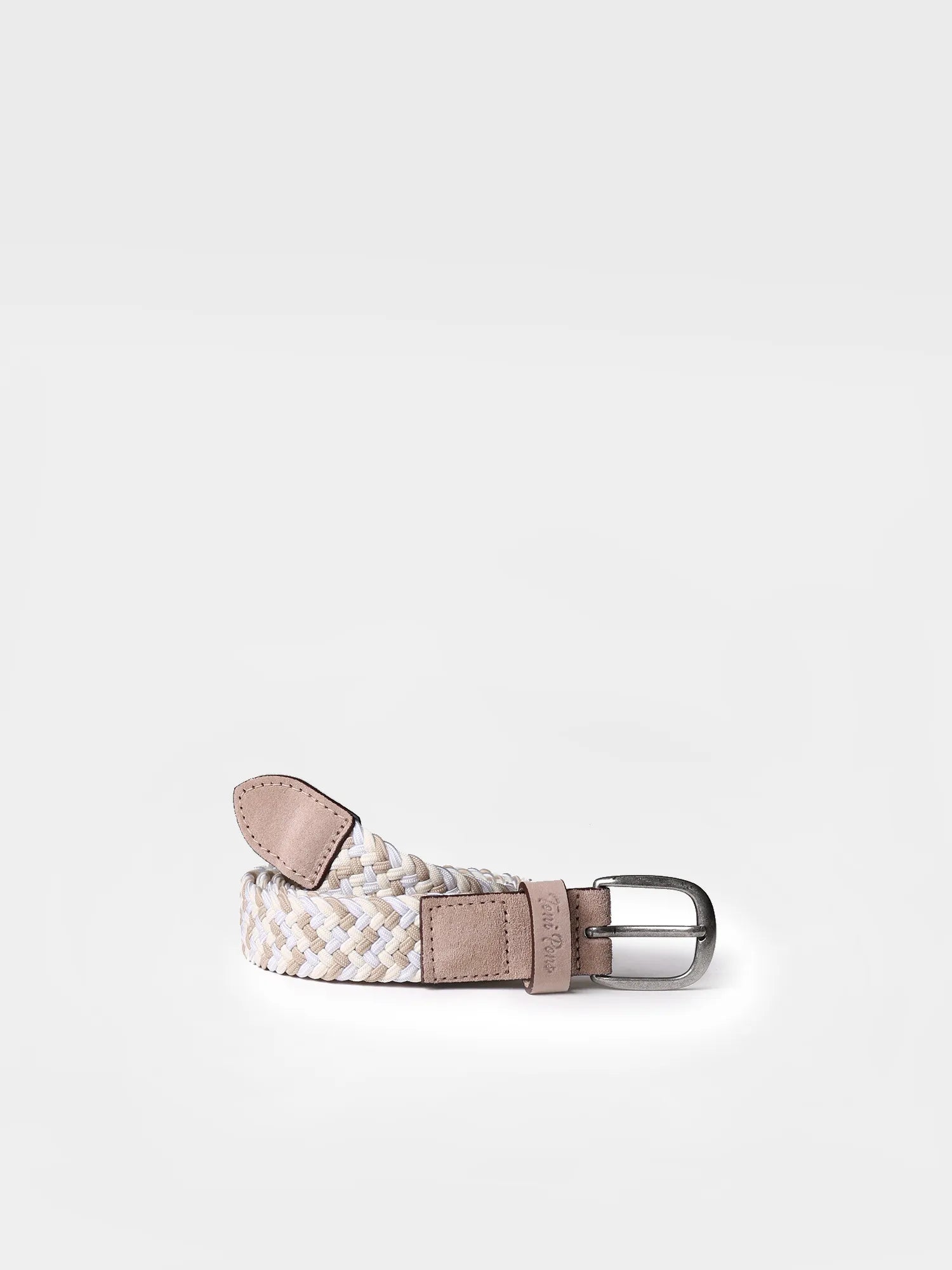Fabric and leather belt for women - NADINA