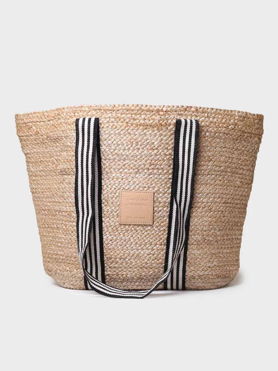 Jute basket with sailor handles - OPORTO
