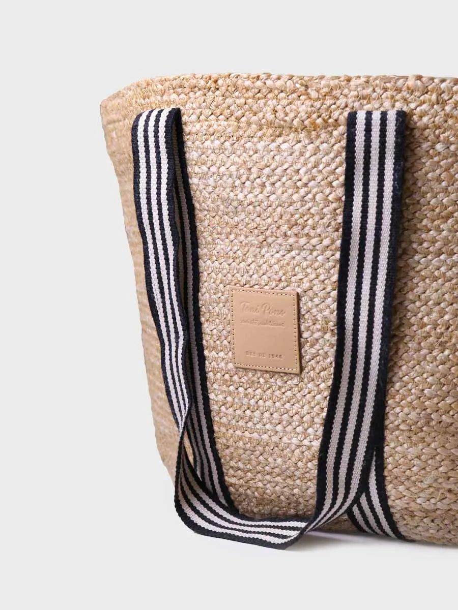 Jute basket with sailor handles - OPORTO
