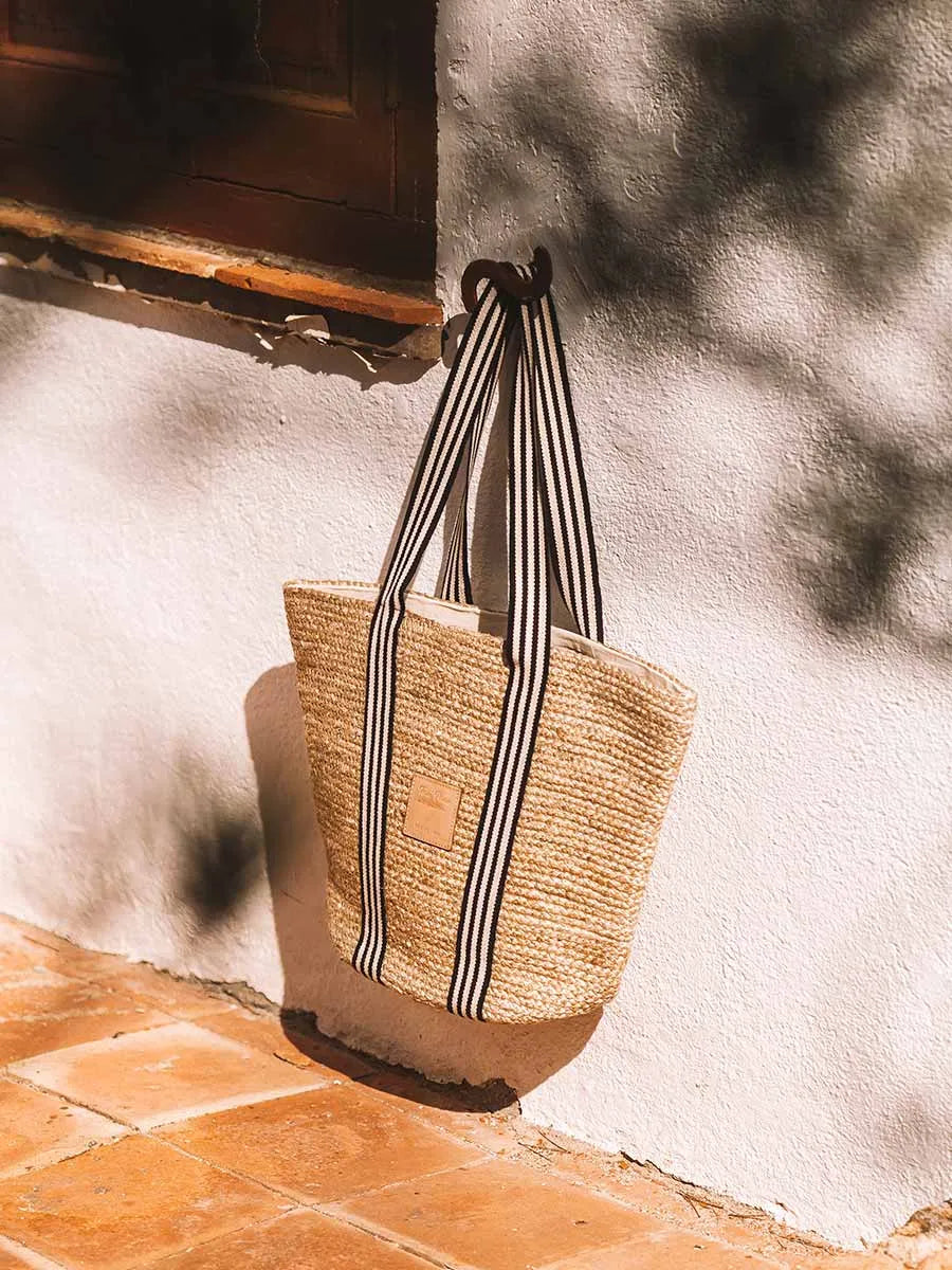 Jute basket with sailor handles - OPORTO