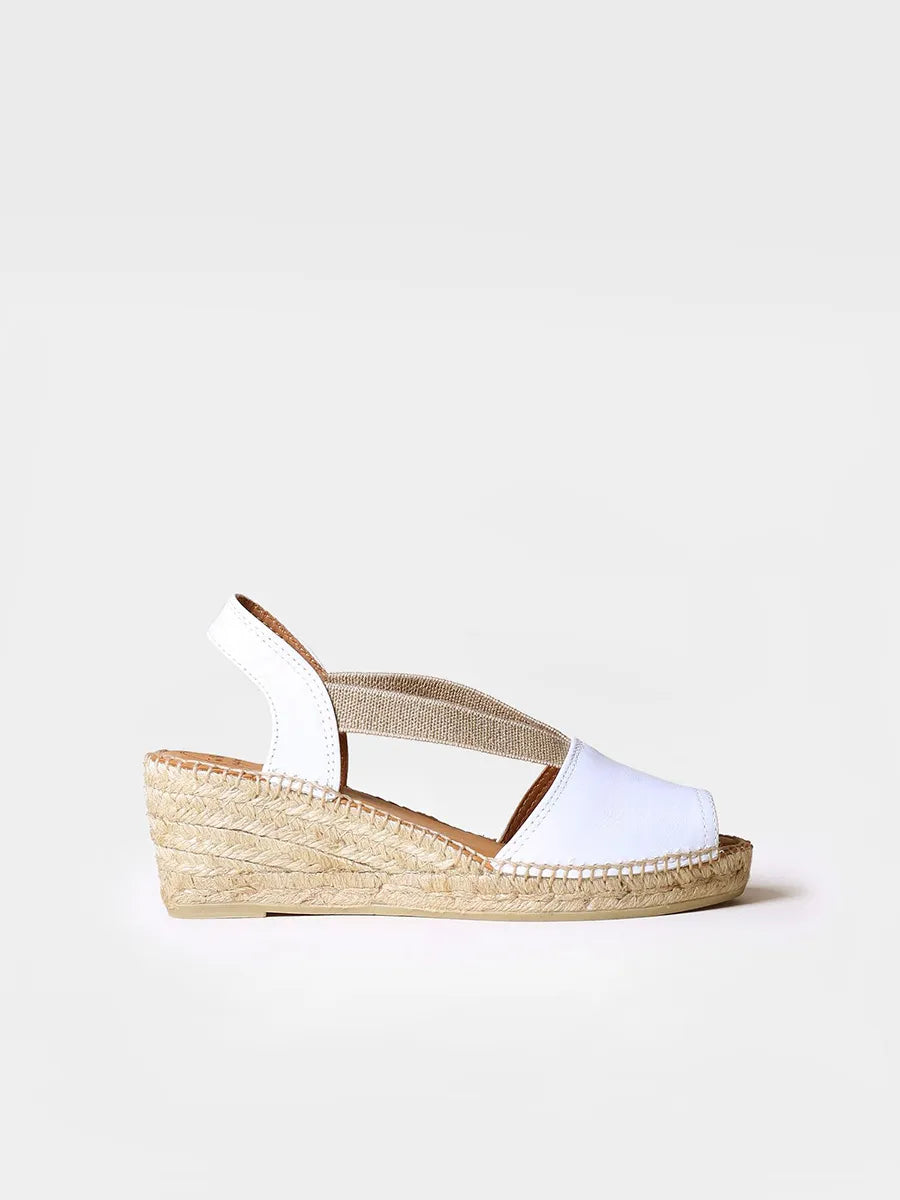 Slingback medium wedge espadrille in lether - TEIDE-P