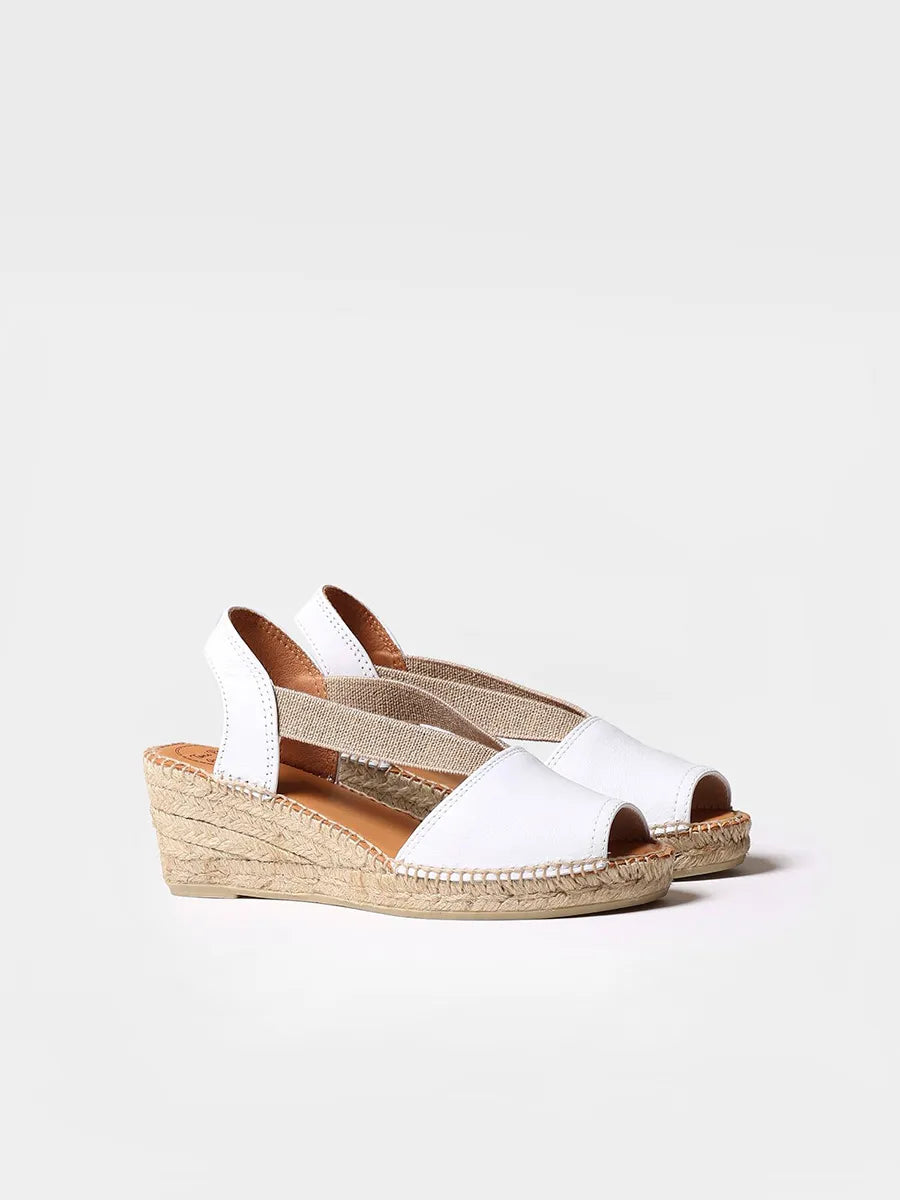 Slingback medium wedge espadrille in lether - TEIDE-P