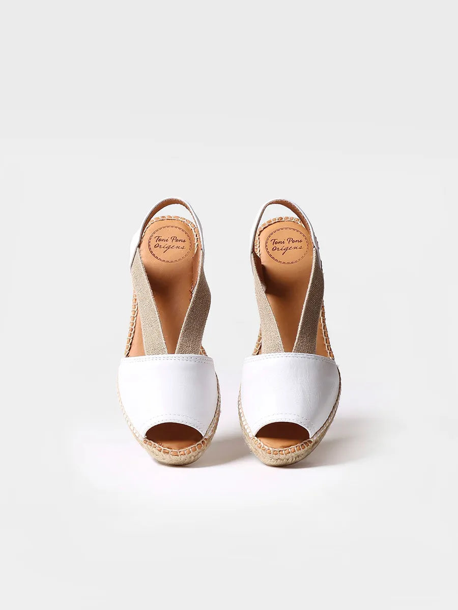 Slingback medium wedge espadrille in lether - TEIDE-P