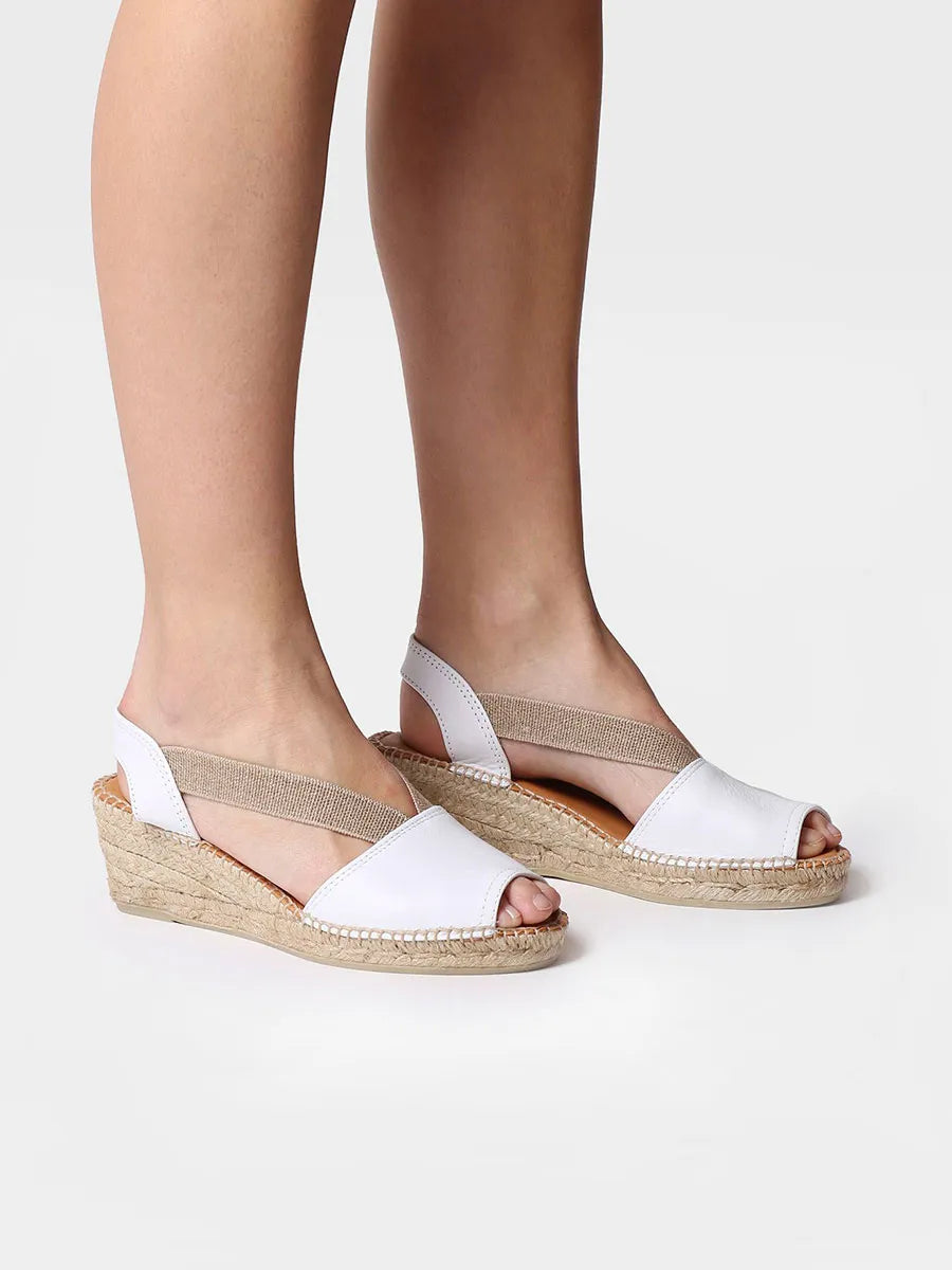 Slingback medium wedge espadrille in lether - TEIDE-P
