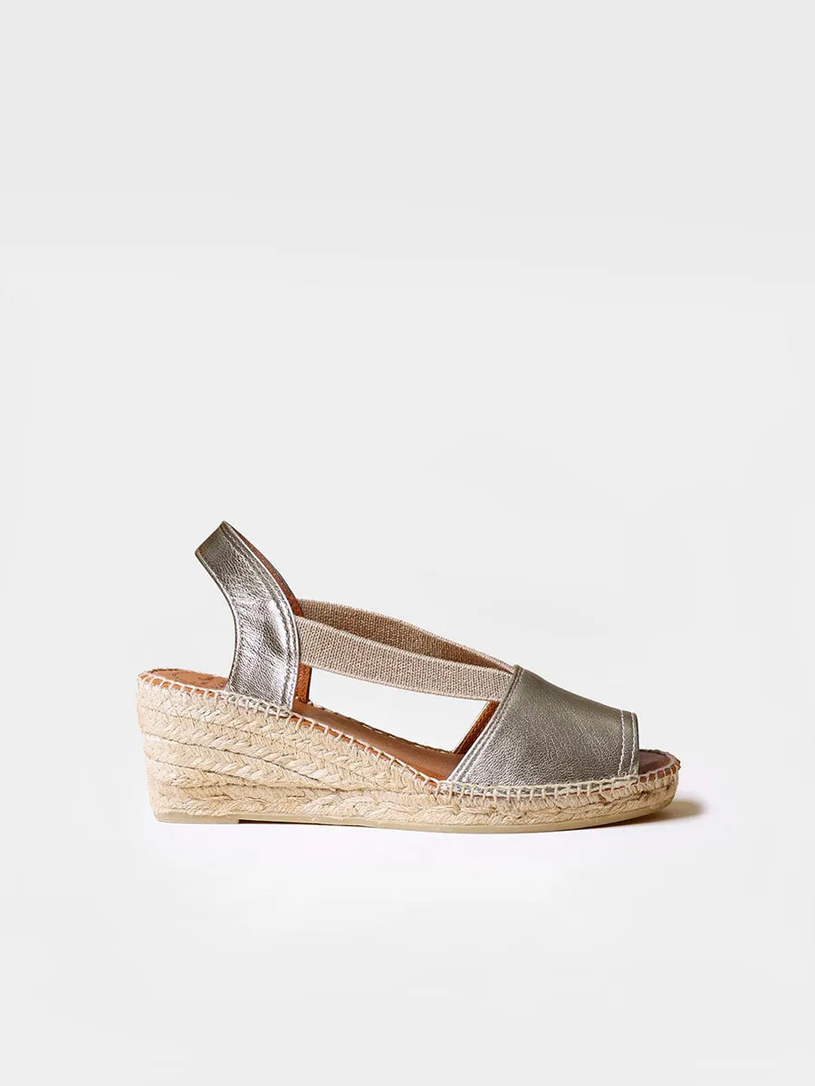 Slingback medium wedge espadrille in lether - TEIDE-P