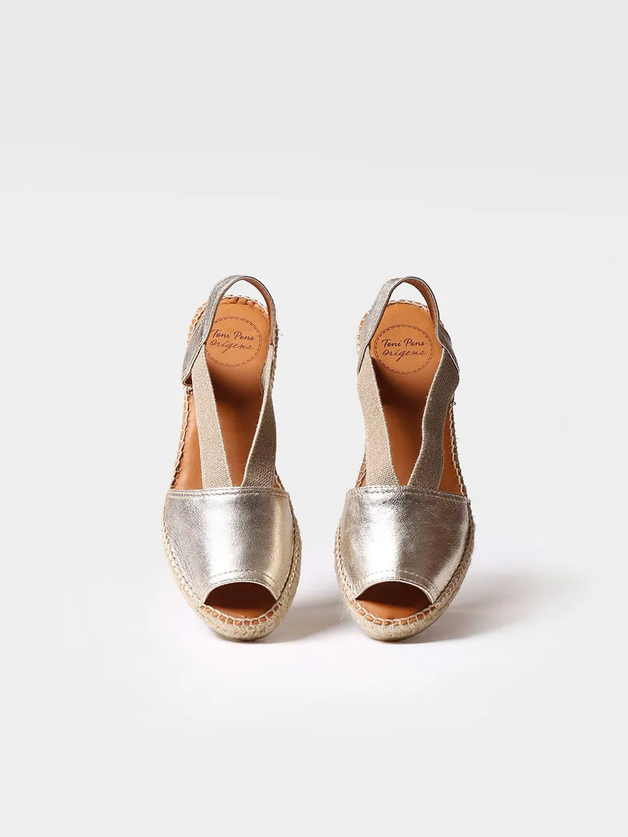 Slingback medium wedge espadrille in lether - TEIDE-P