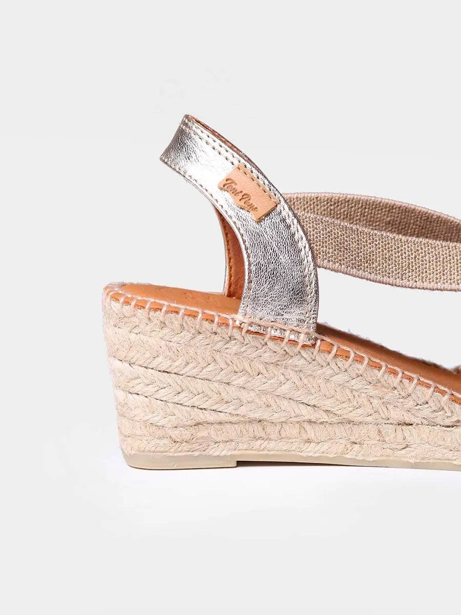 Slingback medium wedge espadrille in lether - TEIDE-P