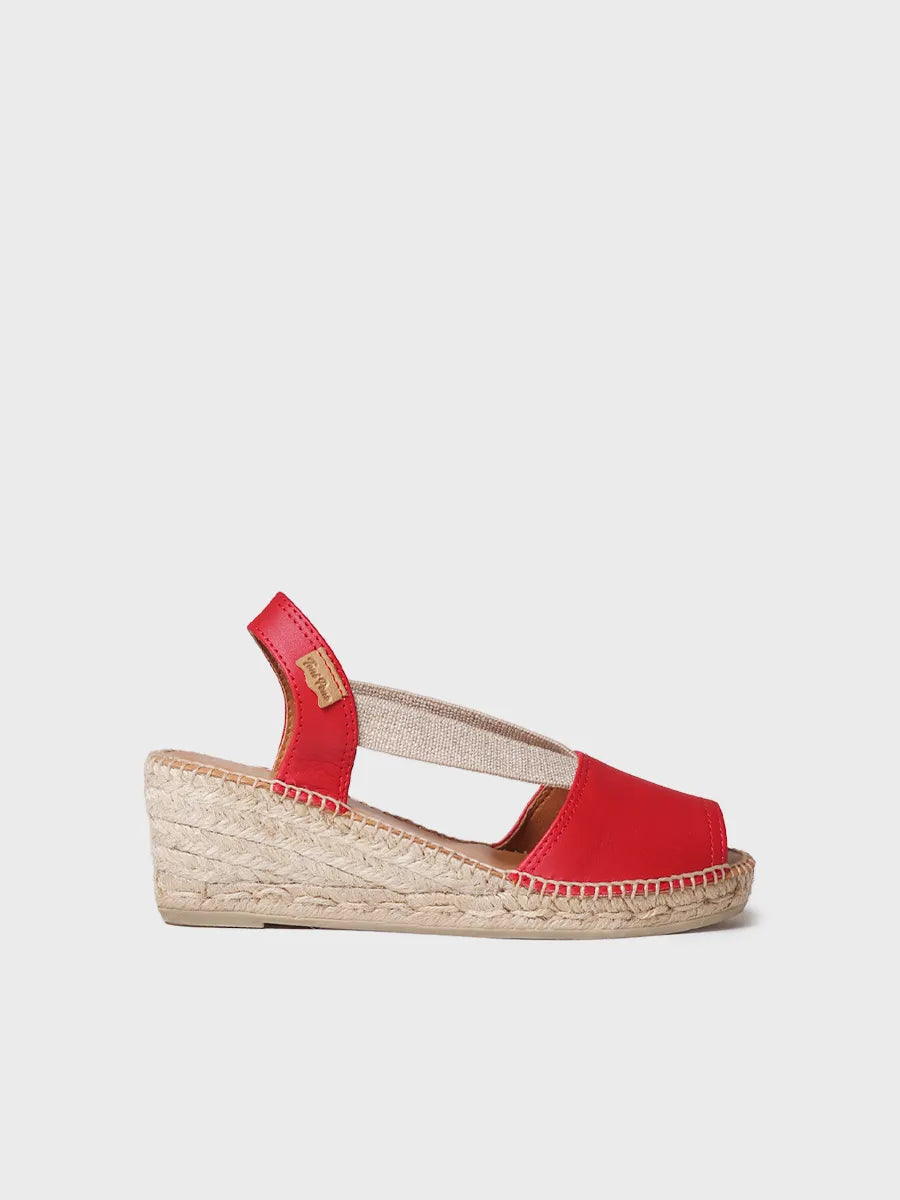 Slingback medium wedge espadrille in lether - TEIDE-P