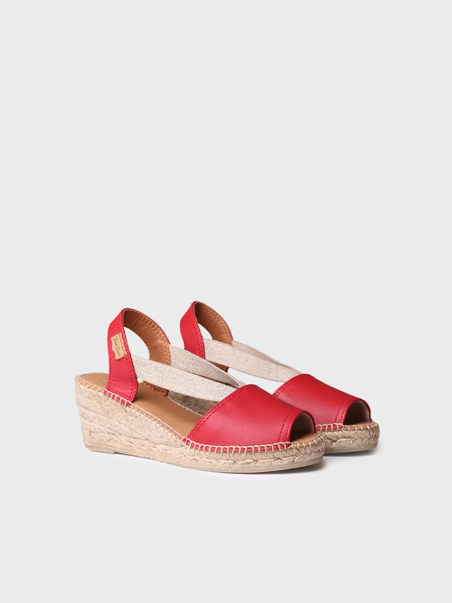 Slingback medium wedge espadrille in lether - TEIDE-P