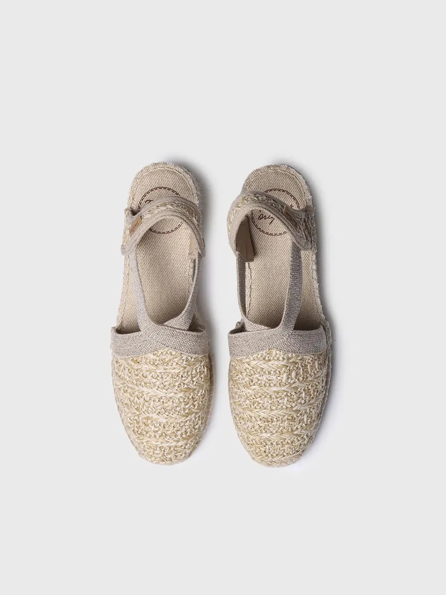 Wedge espadrilles in natural fabric - TERRA-NZ