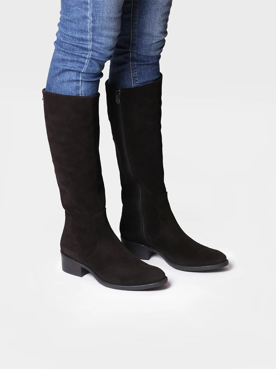 High boots for women in suede in Brown - TIROL-SY