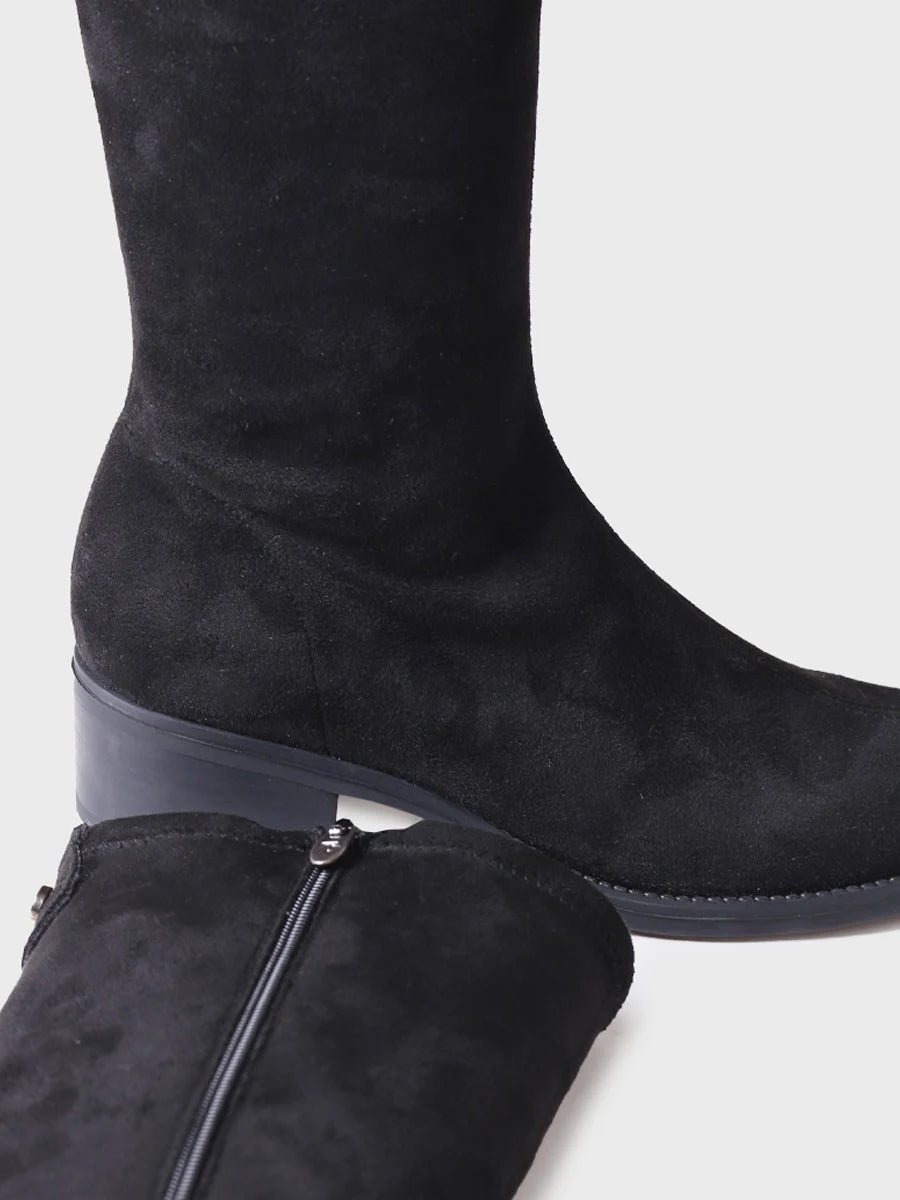 High boots for women in lycra in Navy - TREVI-LA