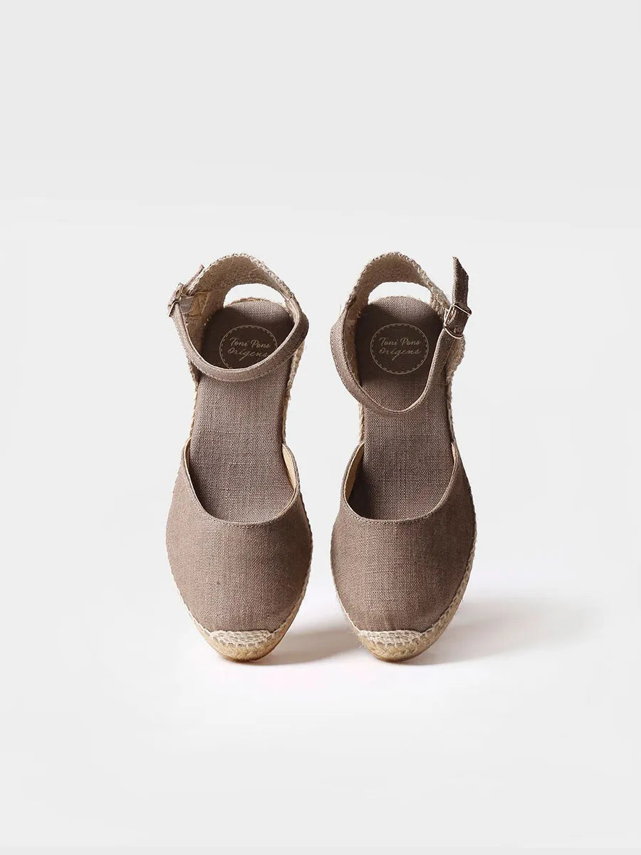 Jute wedge with buckle - CALDES