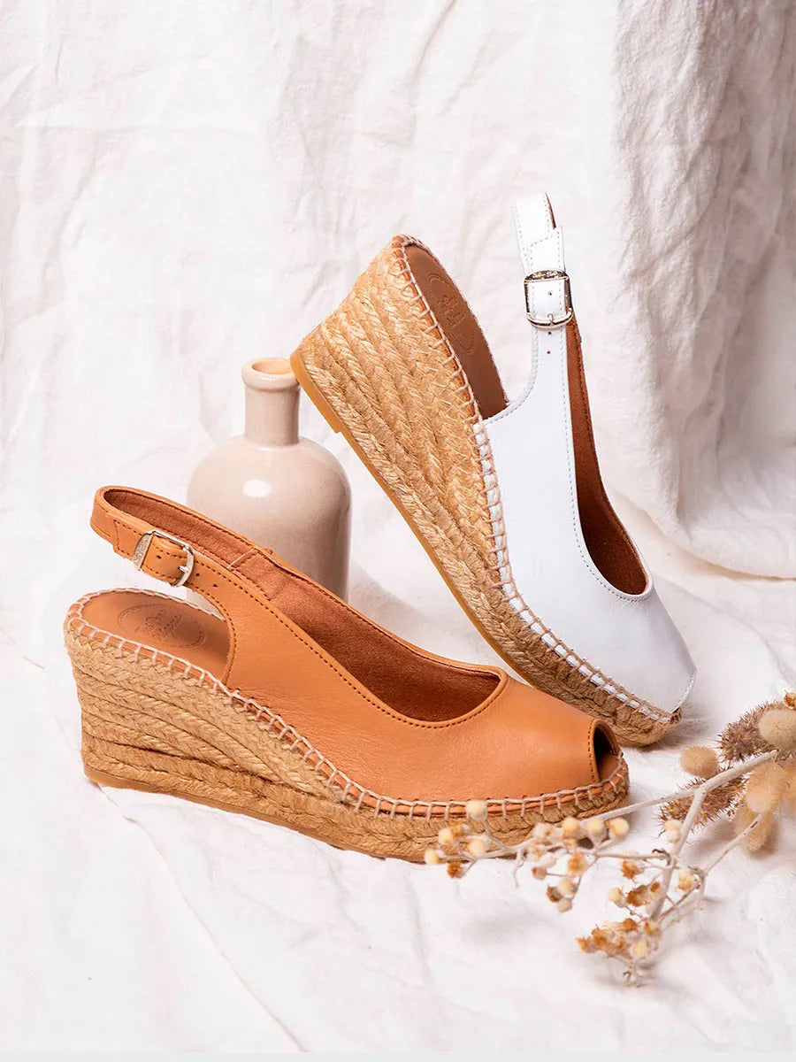 Gold Peep Toe Espadrille