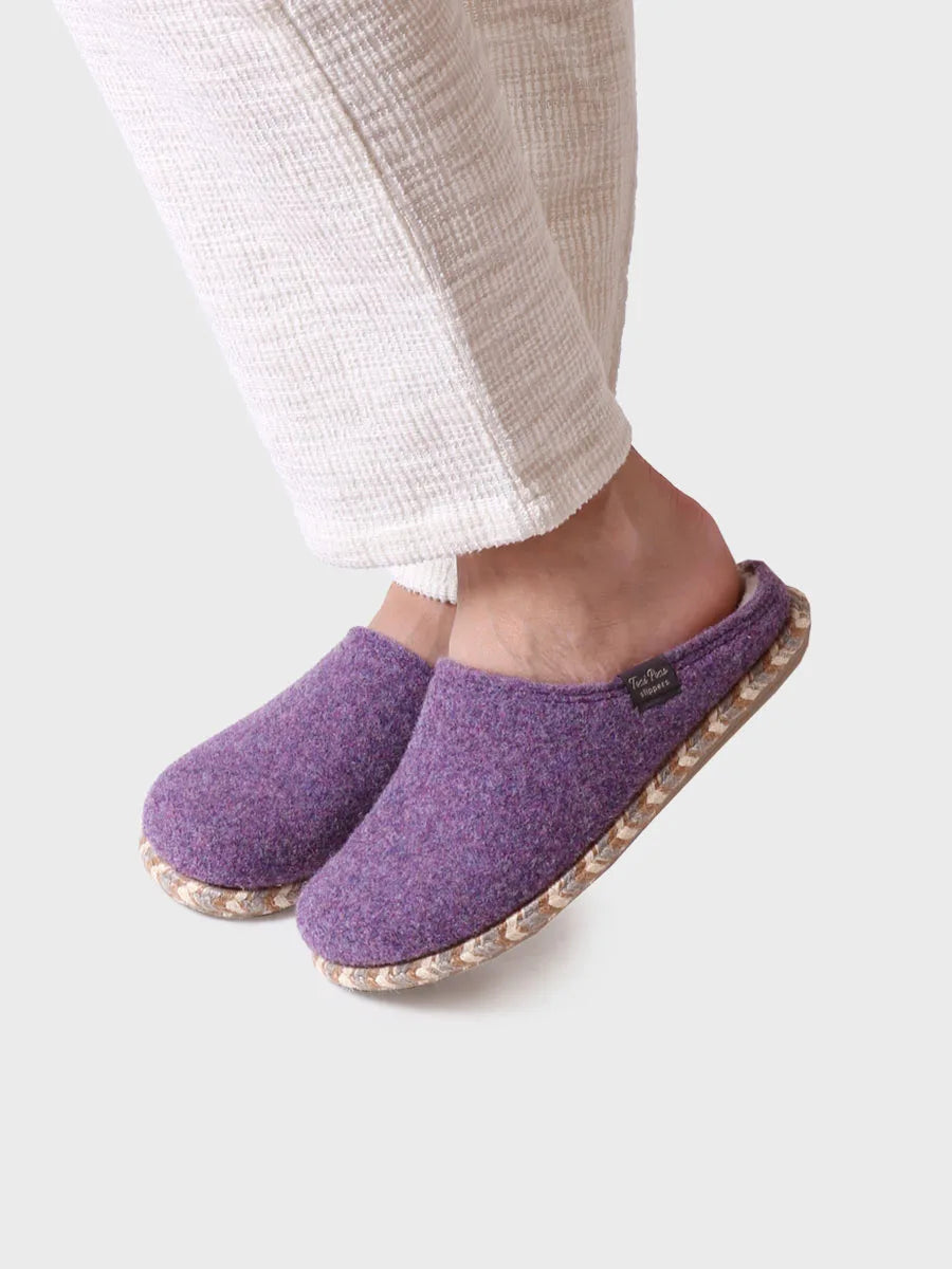 Women's felt slippers in Raw - DELI-FP