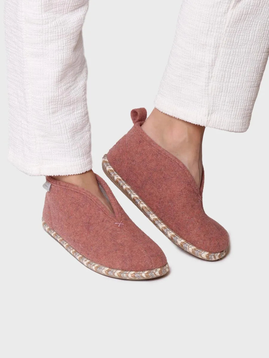 Women's slipper in felt in Nude - DORIA-FP