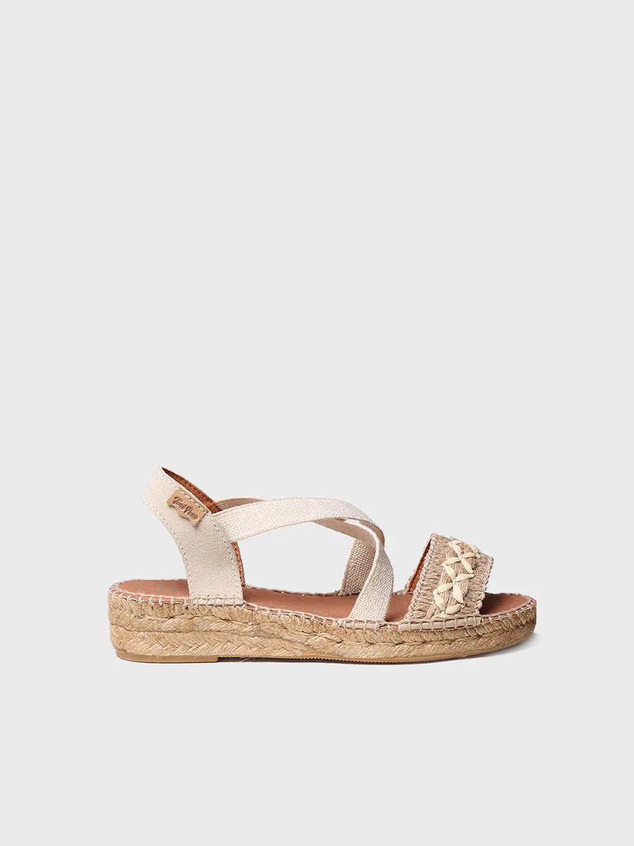 Jute crossed straps sandal - EIDER-BN