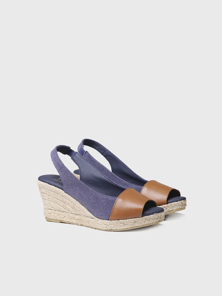 Wedge espadrilles with leather detail - MARINA