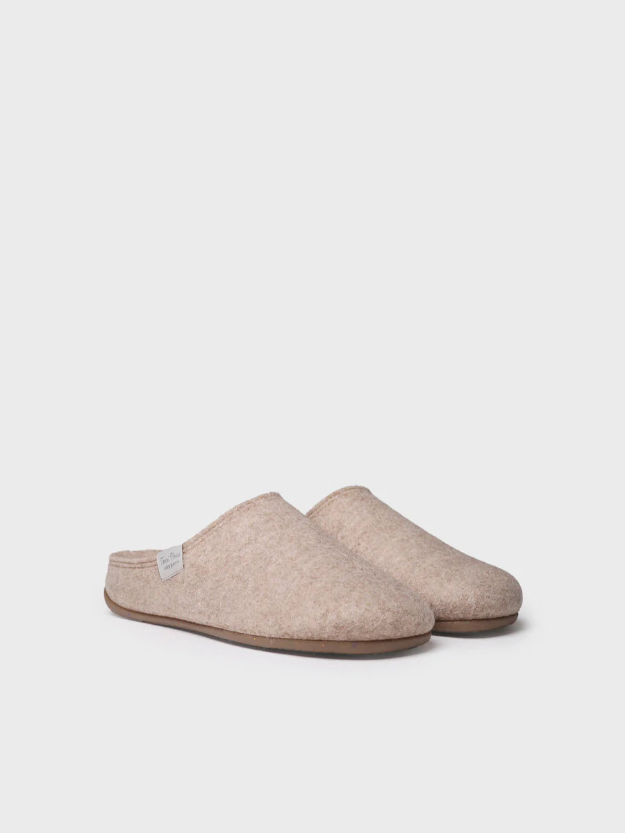 Women's clog-style slipper made from recycled felt - MONA-FR