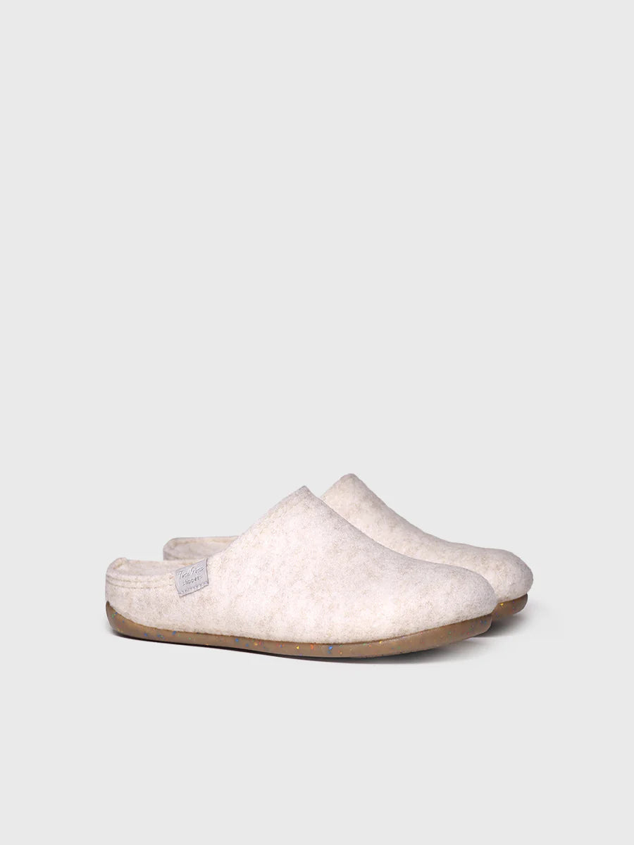 Women's clog-style slipper made from recycled felt - MONA-FR