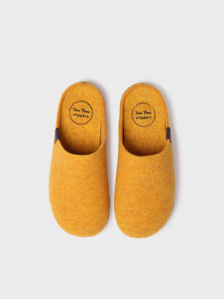 Women's clog-style slipper made from recycled felt - MONA-FR