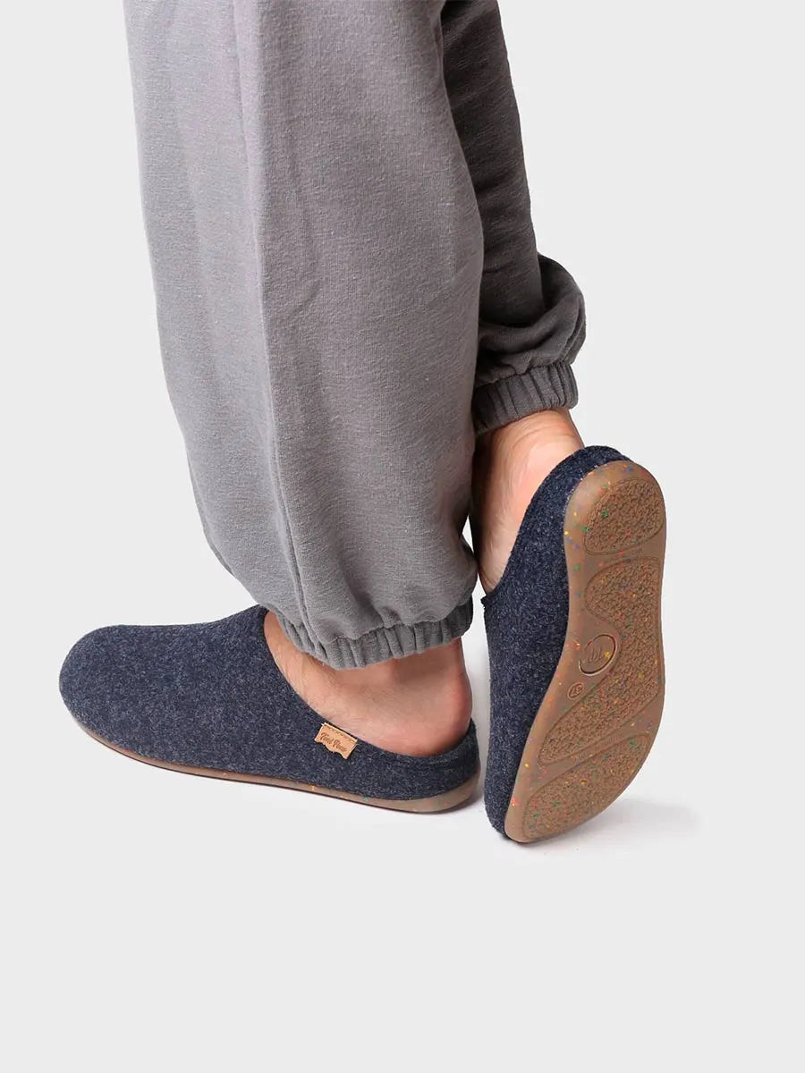 Women's clog-style slipper made from recycled felt - MONA-FR