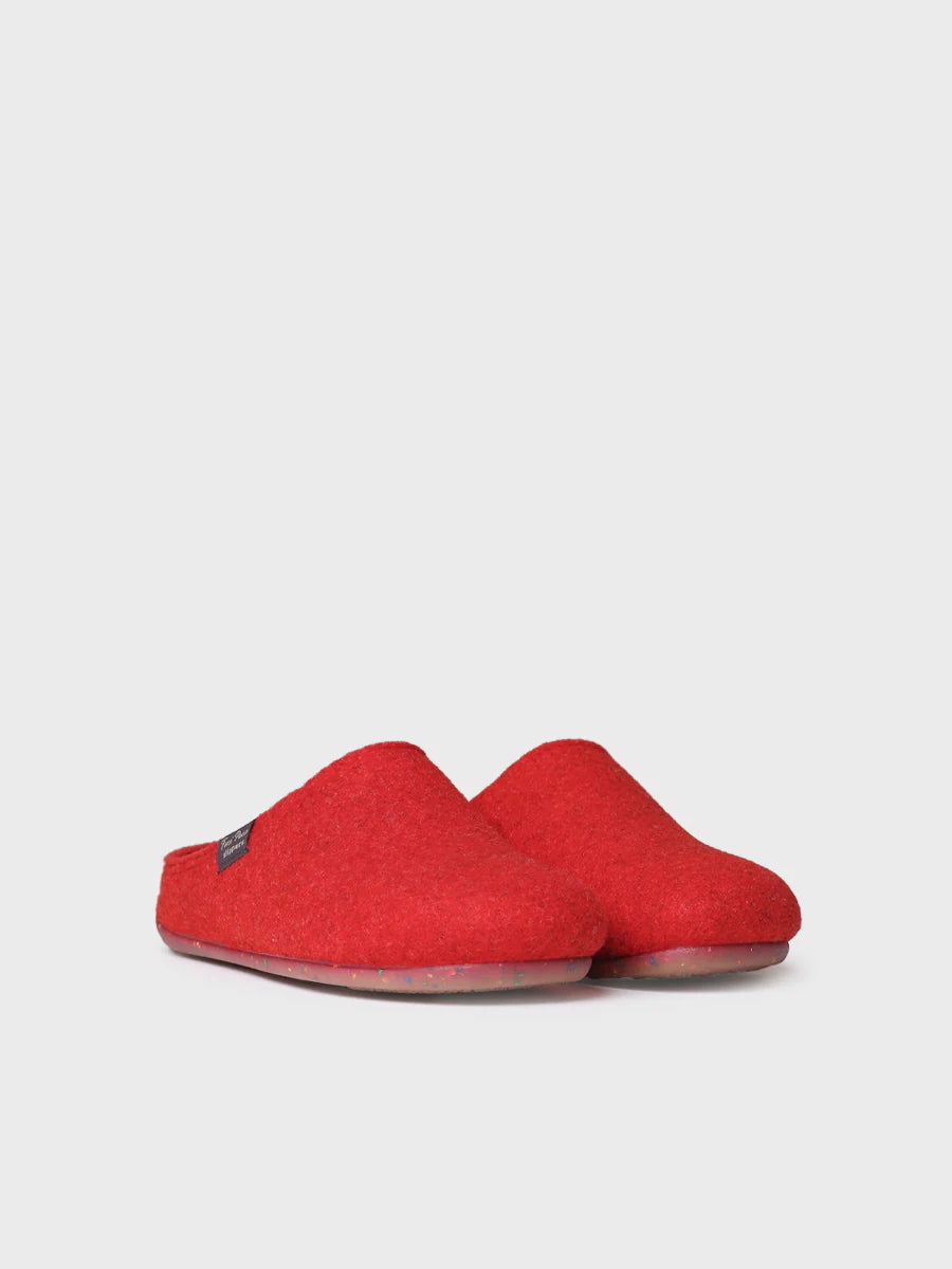 Women's clog-style slipper made from recycled felt - MONA-FR