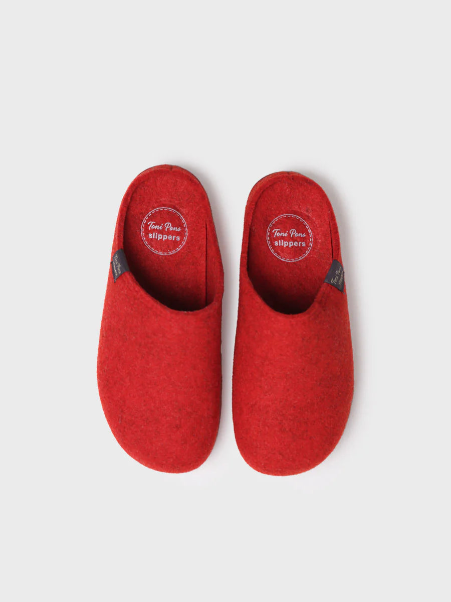 Women's clog-style slipper made from recycled felt - MONA-FR