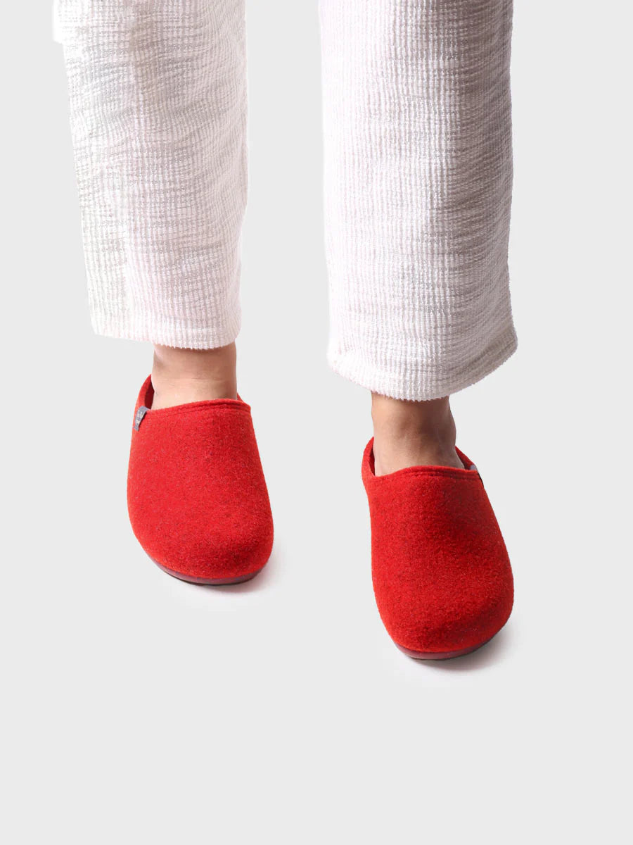 Women's clog-style slipper made from recycled felt - MONA-FR