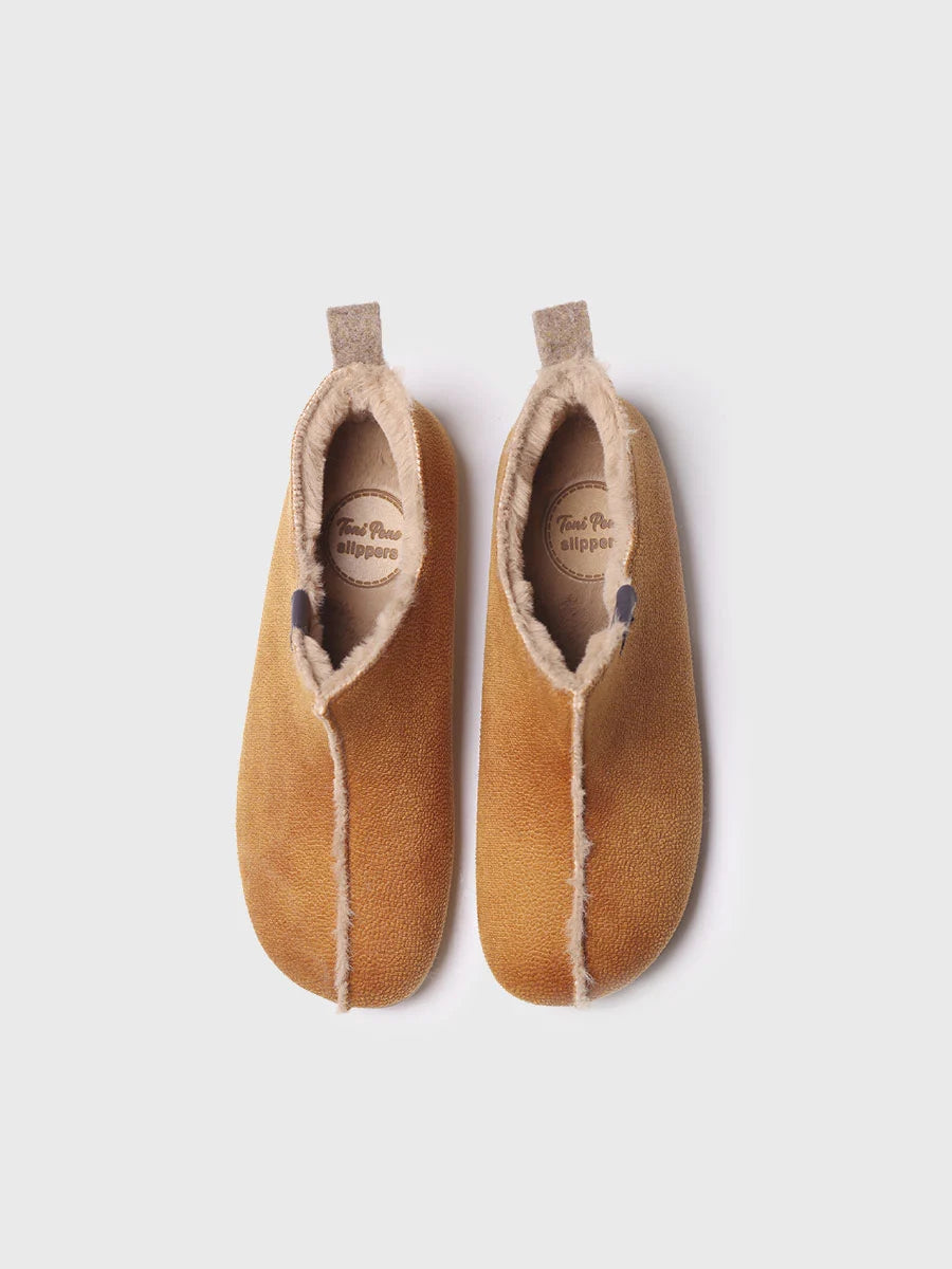 Women's Lace-up House Slipper in Leather - MOSCU-BD
