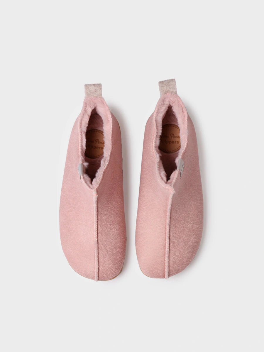 Women's Lace-up House Slipper in Leather - MOSCU-BD