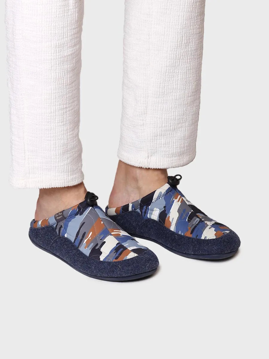 Men's clog-style shoe in padded fabric and felt - NADIR-UM