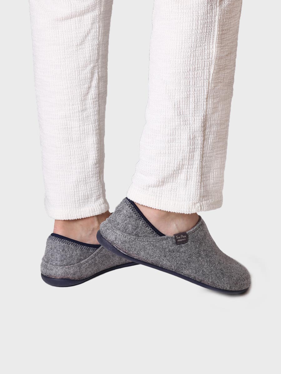 Men's Closed Slipper in Recycled Felt - NEPAL-FR