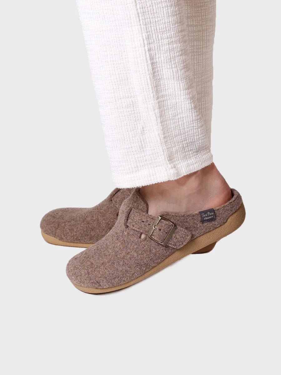Men's clog-style slipper in felt in Blue - NORTON-FP