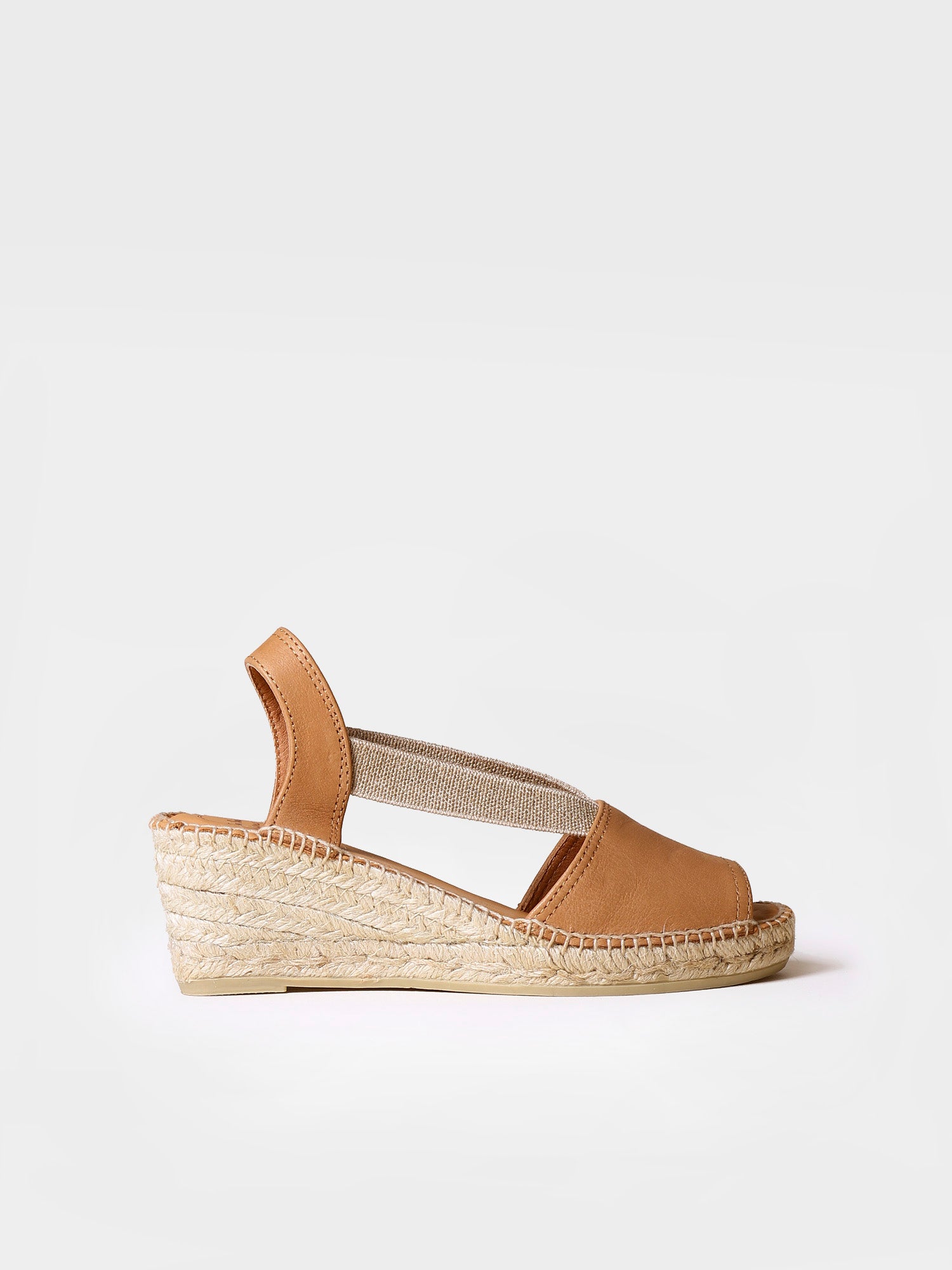 Slingback medium wedge espadrille in lether - TEIDE-P