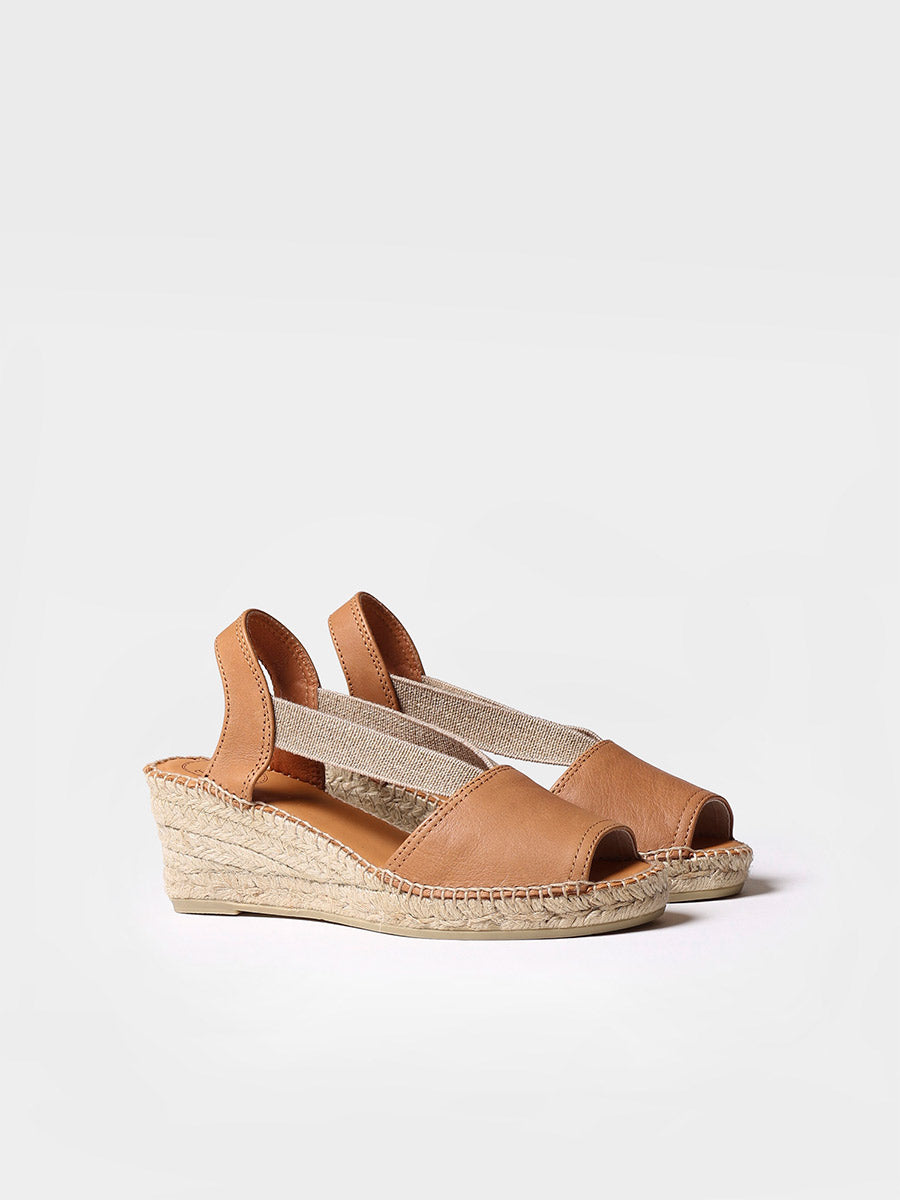 Slingback medium wedge espadrille in lether - TEIDE-P