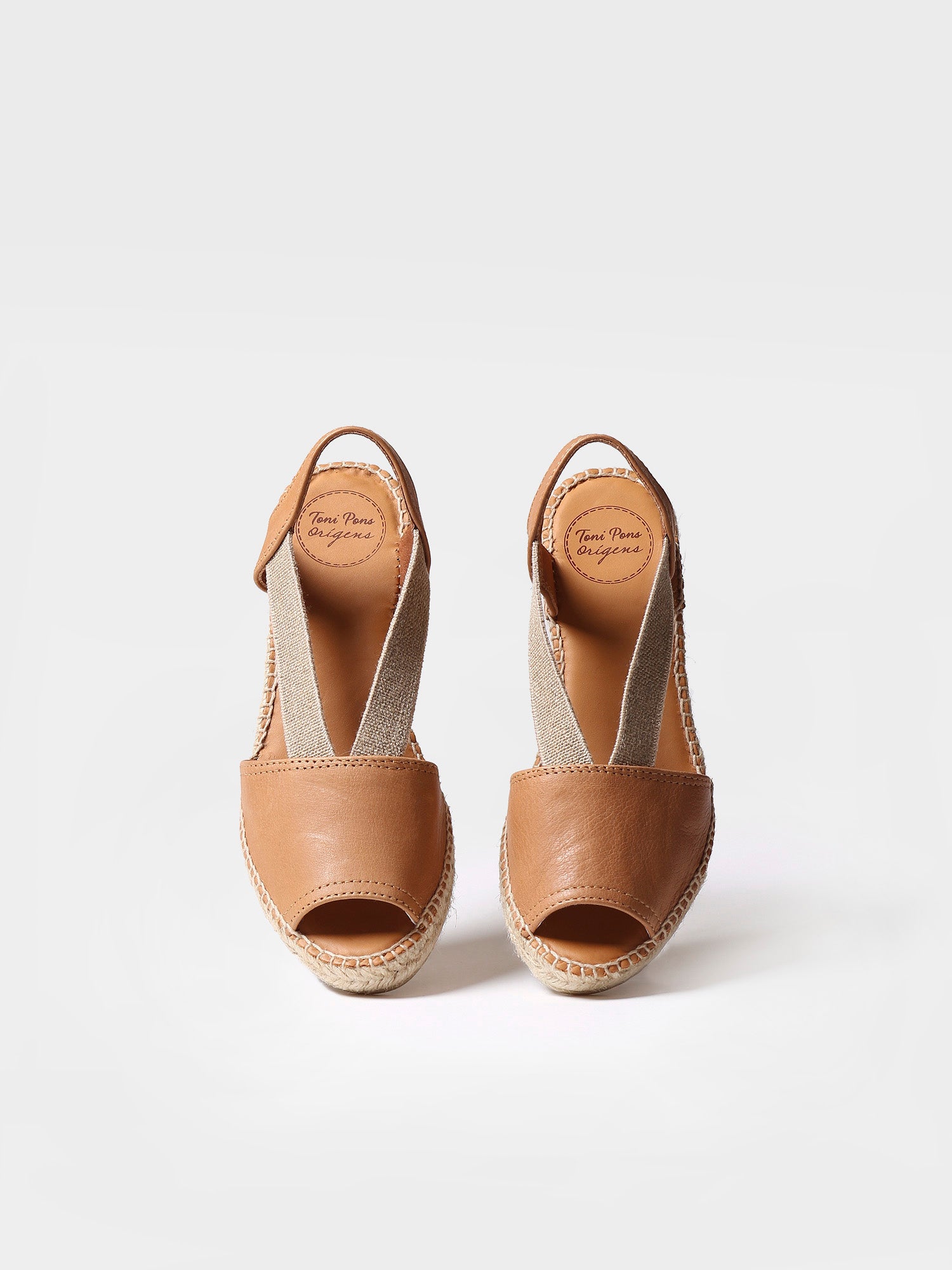 Slingback medium wedge espadrille in lether - TEIDE-P