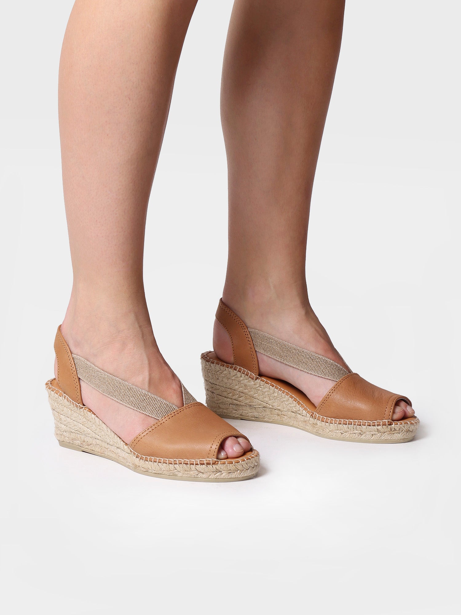 Slingback medium wedge espadrille in lether - TEIDE-P