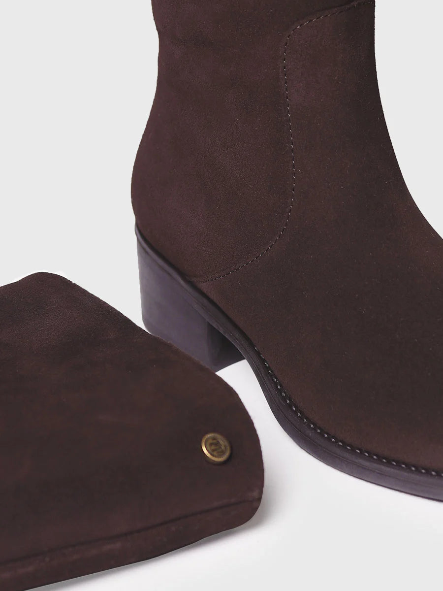 High boots for women in suede in Brown - TIROL-SY