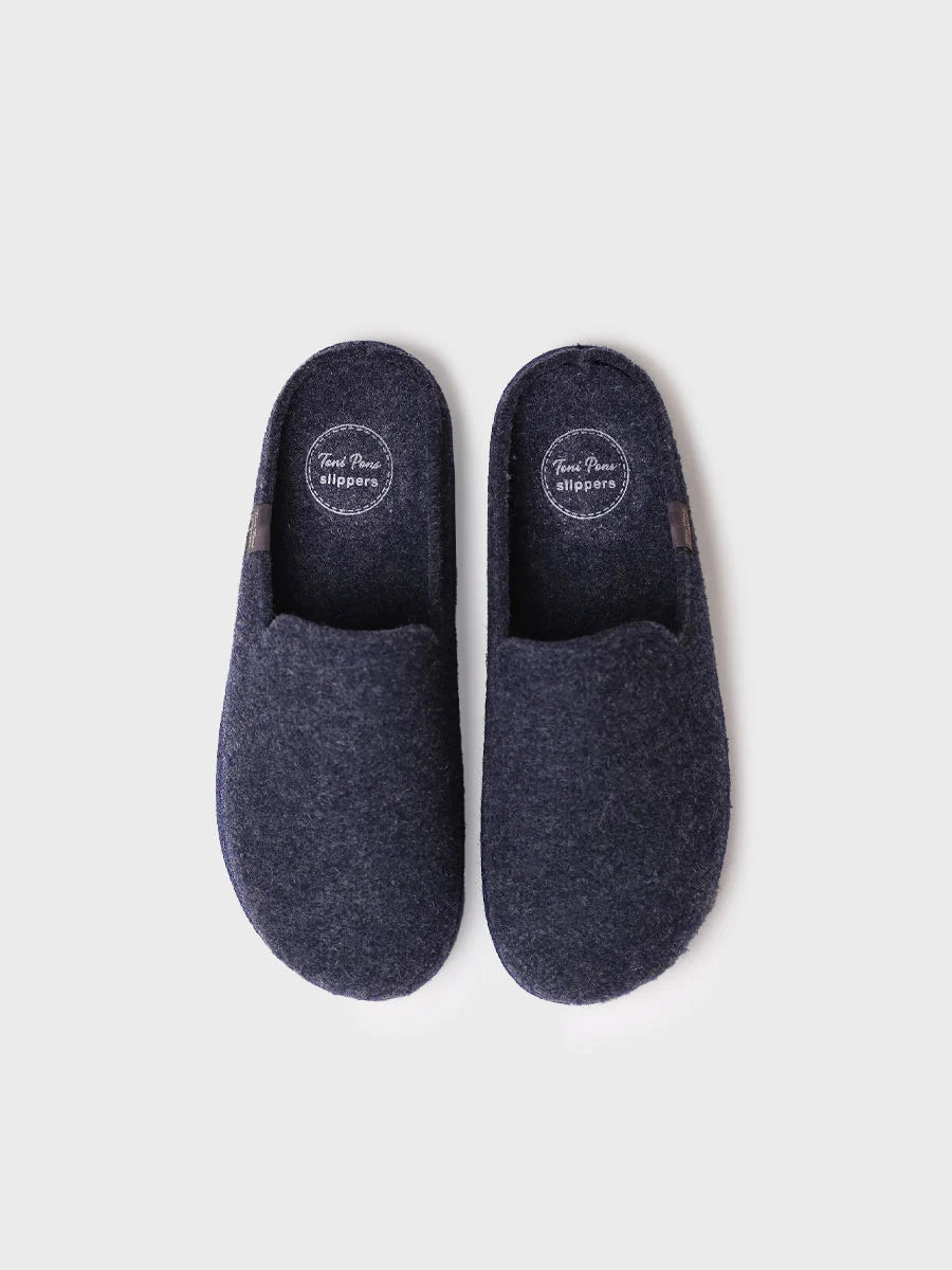 Men's Slippers made from Recycled Wool in Grey - TOMAS-RW