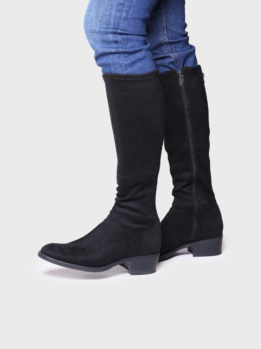 High boots for women in lycra in Navy - TREVI-LA