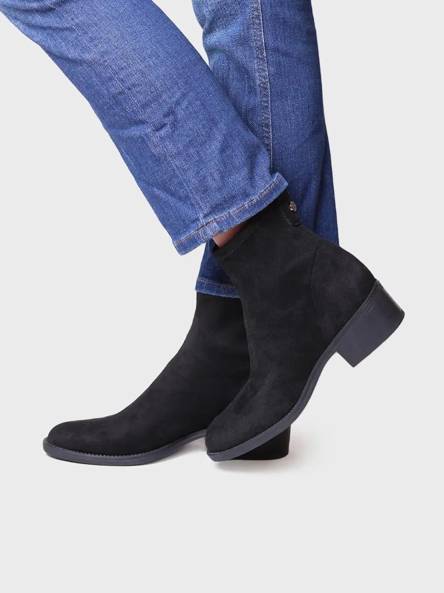 High boots for women in lycra in Navy - TULA-LA