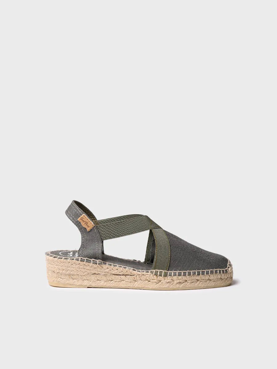 Vegan flat espadrille with straps - VERONA