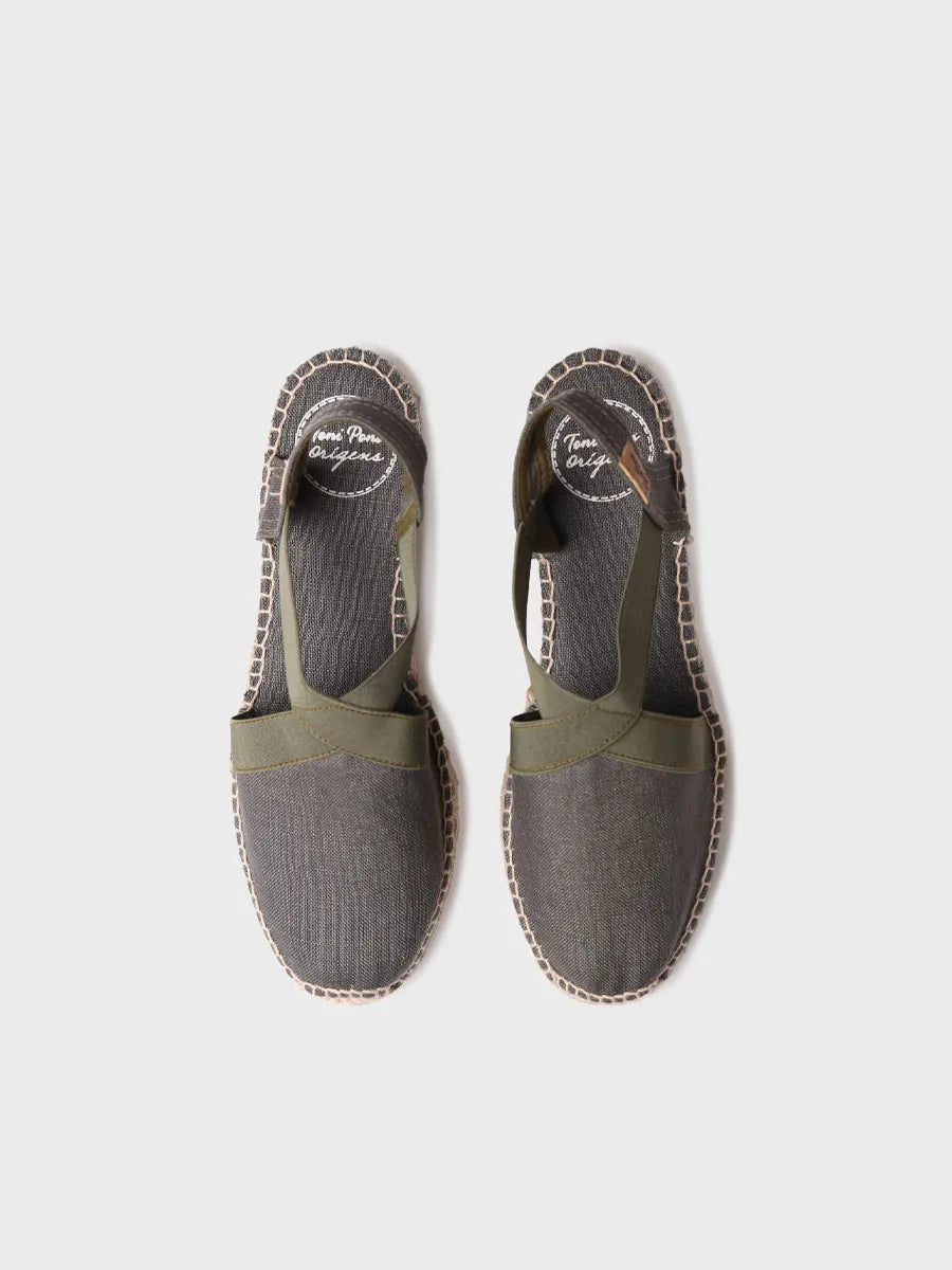 Vegan flat espadrille with straps - VERONA